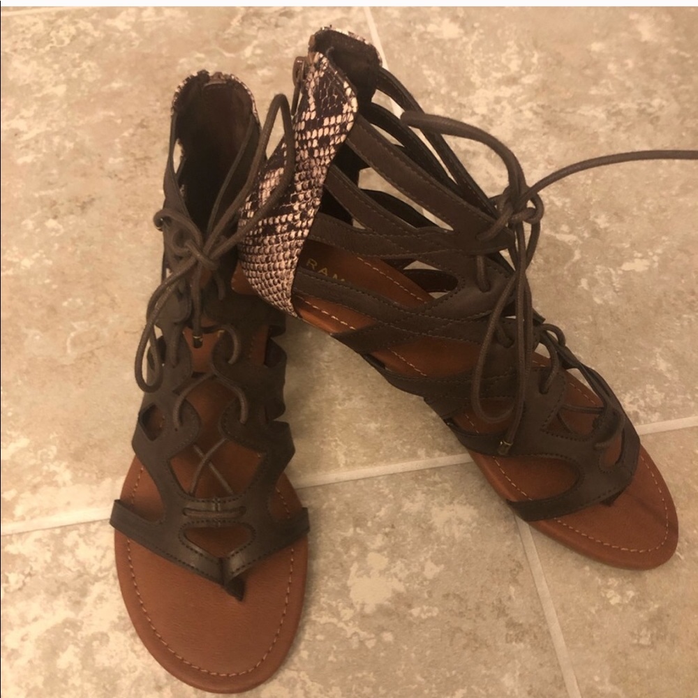 Rampage Brown Snakeskin Sandals